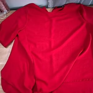 Red plus size dress shirt